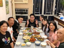 Students from Santa Laurensia High School and Sun Kei buddies’ family having dinner together