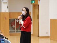 Principal Dr. POON Suk-han, Halina, MH sharing the latest status of the school 