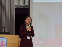 Acting Vice Principal, Ms. NG Wai-chun introducing the school's arrangements in respect of the New Secondary School curriculum