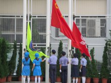 Flag rising ceremony in morning assembly