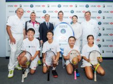 AU YEUNG Kit-yi, Kaye (First from Right, Front Row) in the press conference of the Road to Wimbledon